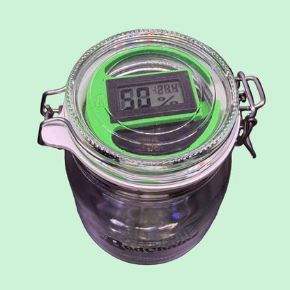 BudJar – Praktische Cannabis-Aufbewahrung mit Hygrometer-Halterung
